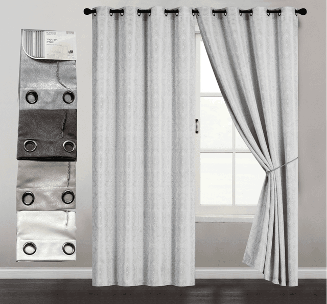 וילון ג'קארד אנטליה 140X240 ס"מ במבחר צבעים - לסלון קונים רק באטרקציה מהיבואן לצרכן