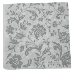 חבילה 20 מפיות מעוצבות דו שכבתי פרחים אפור לבן 33X33 ס"מ קונים רק באטרקציה מהיבואן לצרכן