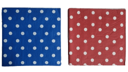 חבילה 20 מפיות מעוצבות נקודות לבנות שחור/כחול/אדום 33X33 ס"מ קונים רק באטרקציה מהיבואן לצרכן