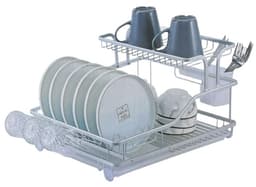 מתקן לייבוש כלים אלומיניום 2 קומות כולל מגש ומייבש לסכום - צבע אלומיניום קונים רק באטרקציה מהיבואן לצרכן