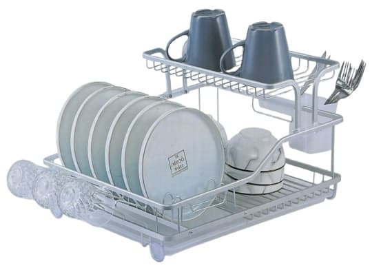 מתקן לייבוש כלים אלומיניום 2 קומות כולל מגש ומייבש לסכום - צבע אלומיניום קונים רק באטרקציה מהיבואן לצרכן