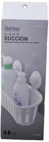 מדף וואקום לאחסון כלי רחצה / קרמים - צבע לבן באטרקציה