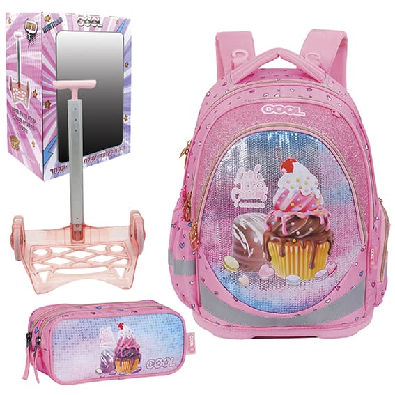 תיק טרולי לבית ספר וקלמר דגם גלידה קונים רק באטרקציה מהיבואן לצרכן