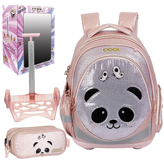 תיק טרולי לבית ספר וקלמר דגם פנדה קונים רק באטרקציה מהיבואן לצרכן