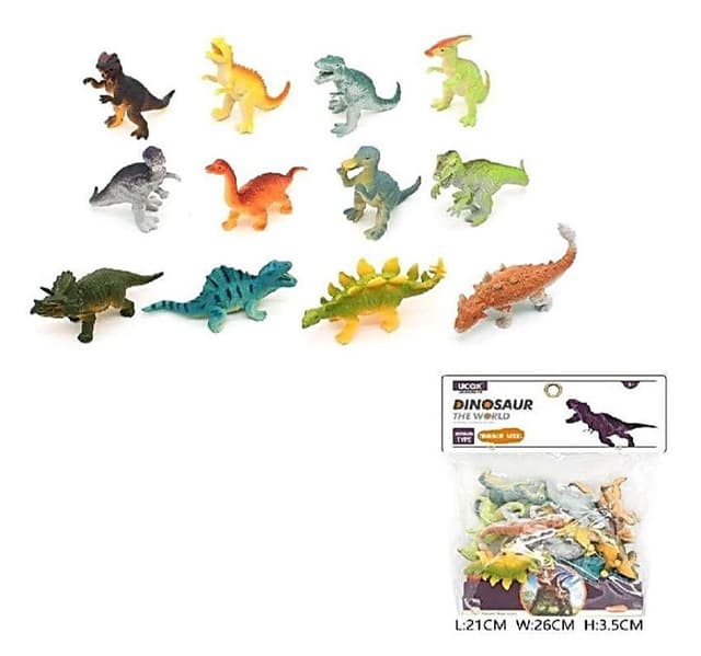 חבילה 12 דינוזאורים בשקית קונים רק באטרקציה מהיבואן לצרכן