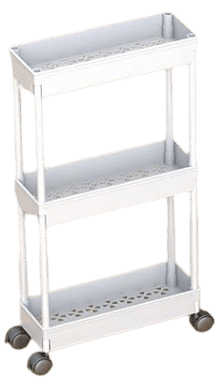 עגלת איחסון צרה 3 מדפים על גלגלים 39.5/14.5/63 ס"מ באתר אטרקציה מהיבואן לצרכן