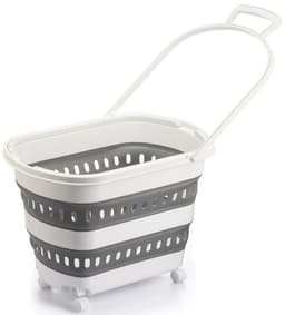 סלסלה אובלית עם גלגלים וידיות מתקפלת 38 ליטר רק באתר אטרקציה.