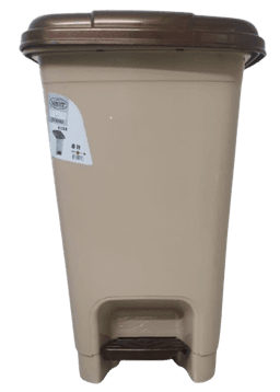 פח דוושה מלבני מפלסטיק 8 ליטר בז' מכסה חום קונים רק באטרקציה מהיבואן לצרכן