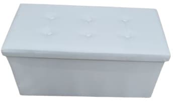 הדום מלבני דמוי עור מושב מרופד לבן 77X39 גובה 37 ס"מ באתר אטרקציה מהיבואן לצרכן