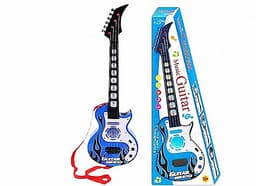 גיטרה חשמלית מנגנת ומדליקה אורות באטרקציה.