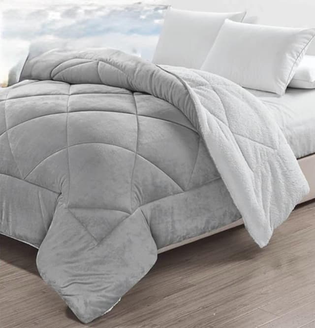 שמיכת חורף יחיד דו צדדית דמוי כבש דגם NOYA מידה 150X200 בתוך תיק בצבעים - בורדו/לבן/ירוק/ורוד/אפור/מנטה ועוד קונים רק באטרקציה מהיבואן לצרכן