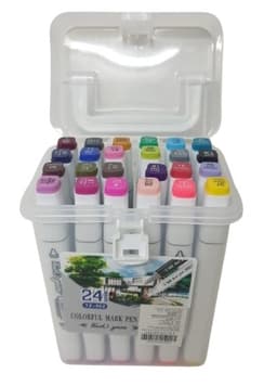 סט 24 טושים אלכוהול דו צדדיים במזוודה פלסטיק קונים רק באטרקציה מהיבואן לצרכן