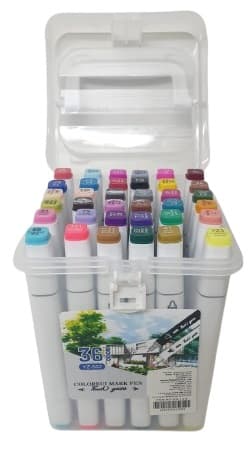 סט 36 טושים אלכוהול דו צדדיים במזוודה פלסטיק קונים רק באטרקציה מהיבואן לצרכן