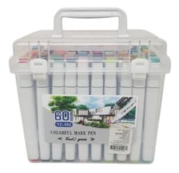 סט 60 טושים אלכוהול דו צדדיים במזוודה פלסטיק קונים רק באטרקציה מהיבואן לצרכן