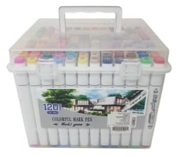 סט 120 טושים אלכוהול דו צדדיים במזוודה פלסטיק באטרקציה