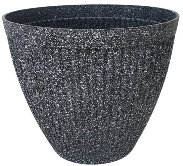 בית עציץ פלסטיק דגם פסים בצבע אפור שיש כ-27X24 ס"מ קונים רק באטרקציה מהיבואן לצרכן