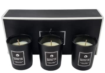 סט 3 נרות ריחניים בכוס שחורה רק באטרקציה.