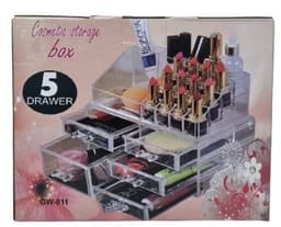 קופסת אחסון אקריליק שקופה למוצרי קוסמטיקה ותכשיטים באטרקציה.