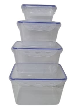 סט 4 קופסאות פלסטיק עם סגירה הרמטית וסוגרים קונים רק באטרקציה מהיבואן לצרכן