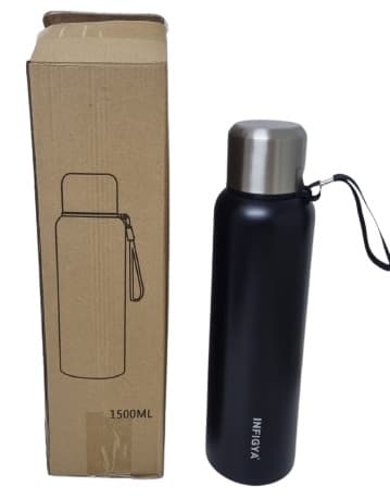 תרמוס נירוסטה איכותי 1500 מ"ל עם כוס ותיק קונים רק באטרקציה מהיבואן לצרכן