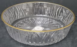 קערת הגשה אקריליק מעוצבת עם פס זהב - קוטר 22 ס"מ באטרקציה