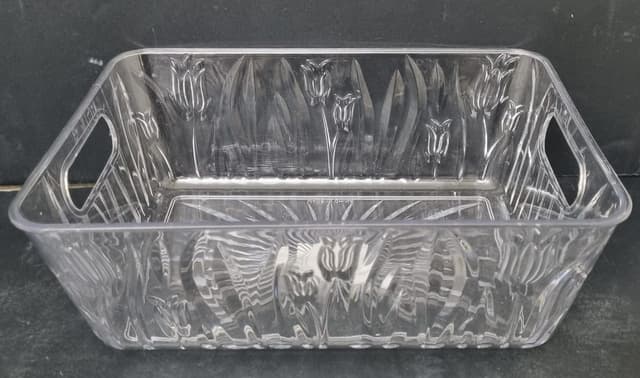 קערת הגשה אקריליק מעוצבת עם ידיות 25.5X18 גובה 9 ס"מ רק באטרקציה.