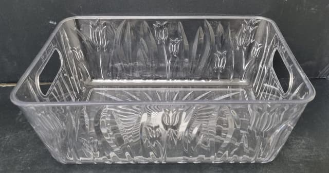 קערת הגשה אקריליק מעוצבת עם ידיות 29X22 גובה 9.5 ס"מ באטרקציה.