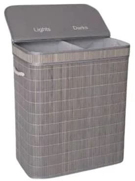 סל כביסה במבוק מחולק - אפור רק באטרקציה