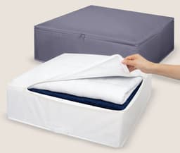 ארגונית בד תא אחד 55X51X18 ס"מ - לבן / אפור רק באטרקציה.