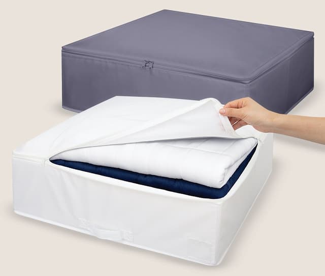 ארגונית בד תא אחד 55X51X18 ס"מ - לבן / אפור רק באטרקציה.