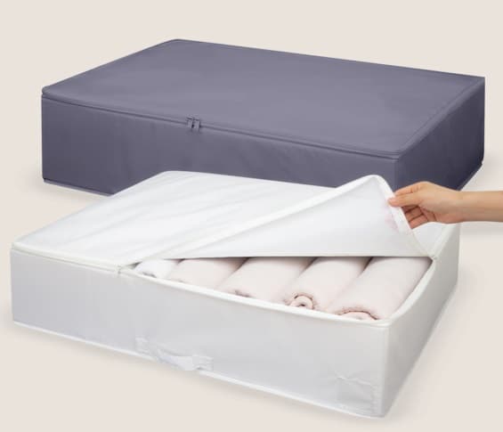 ארגונית בד תא אחד 71X51X18 ס"מ - לבן / אפור רק באטרקציה.