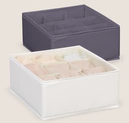 ארגונית בד 9 תאים 22X24X11 ס"מ - לבן / אפור רק באטרקציה.