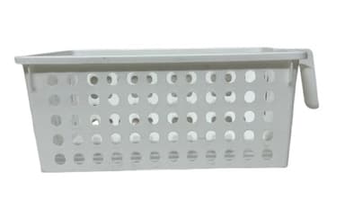 סלסלה מלבנית לבנה עם ידית 27X16, סלסלאות במבחר דגמים