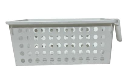 סלסלה מלבנית לבנה עם ידית 27X16, סלסלאות במבחר דגמים