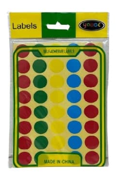 חבילת 10 דפי מדבקות עגולות צבעוניות קונים רק באטרקציה מהיבואן לצרכן