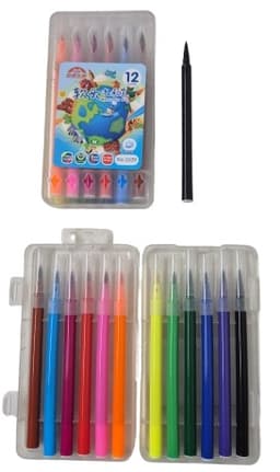 חבילת 12 טושים בקלמר פלסטיק קונים רק באטרקציה מהיבואן לצרכן