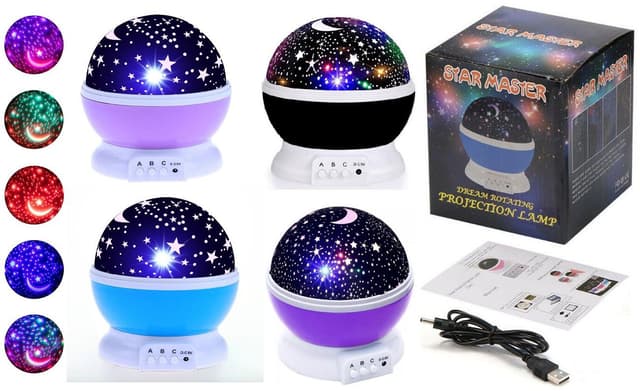 מנורת לילה כוכבים במבחר צבעים קונים רק באטרקציה מהיבואן לצרכן