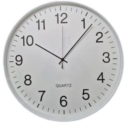 שעון קיר 50 ס"מ מנגנון שקט - לבן רק באטרקציה