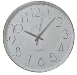 שעון קיר 35 ס"מ מנגנון שקט - כסף רק באטרקציה