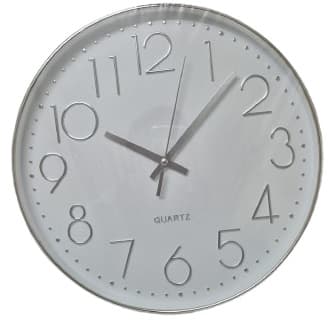 שעון קיר 35 ס"מ מנגנון שקט - כסף רק באטרקציה