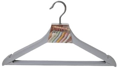 חבילה 3 קולבים פלסטיק דמוי עץ - אפור בהיר רק באטרקציה