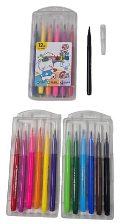 חבילה 12 טושים צבעוניים איכותיים בקלמר פלסטיק קונים רק באטרקציה מהיבואן לצרכן