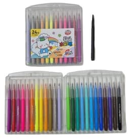 חבילה 24 טושים צבעוניים איכותיים בקלמר פלסטיק קונים רק באטרקציה מהיבואן לצרכן