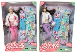 בובת אופנה עם גלשני סקי רק באטרקציה