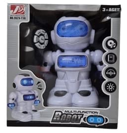 רובוט על שלט רחוק שר הולך רוקד מדליק אורות באטרקציה.