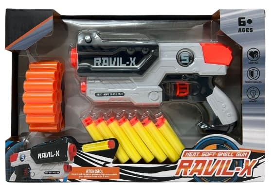 אקדח חצים עם 14 חצי ספוג ומחסנית רק באטרקציה