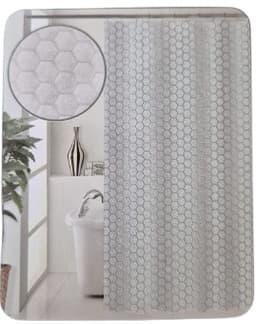 וילון אמבטיה 180X180 דגם כוורת - במבחר צבעים רק באטרקציה