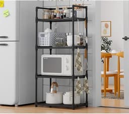 מעמד 4 מדפים עם ווי תלייה שחור באתר אטרקציה מהיבואן לצרכן