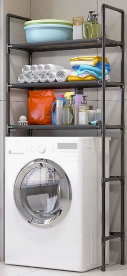 מעמד 3 מדפים לחדר הכביסה שחור/לבן קונים רק באטרקציה