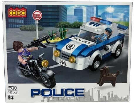 משחק הרכבה COGO מכונית משטרה 185 חלקים רק באטרקציה